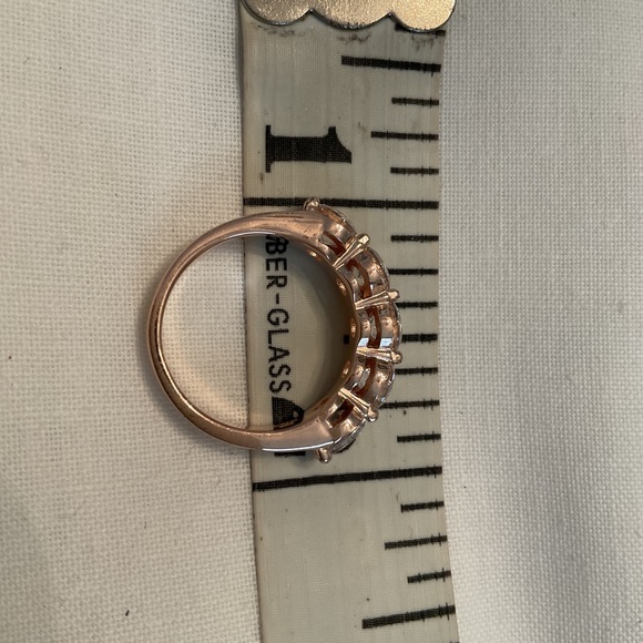 NEW/WITHOUT TAGS ITALY, 925 STERLING ROSE GOLD CUBIC ZIRCONIA WEDDING SET SIZE 6 - Picture 13 of 16